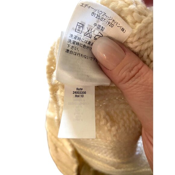 Eddie Bauer Y2K Cableknit Chunky Sweater Cream Size S Counteyside Chic Preppy - Picture 7 of 15